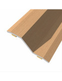 Lote de 3 Unidades Junta de Acero para Desnivel 8-14 mm, Adhesiva, Flooring, Roble Oscuro, 166 x 3,6 cm BAGLINOX