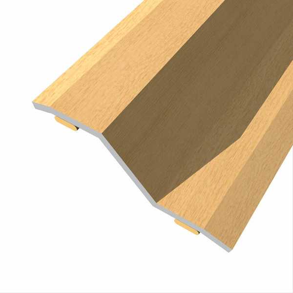 Lote de 3 Unidades Junta de Acero para Desnivel 8-14 mm, Adhesiva, Flooring, Roble Rústico, 166 x 3,6 cm BAGLINOX