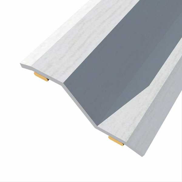 Lote de 3 Unidades Junta de Acero para Desnivel 8-14 mm, Adhesiva, Flooring, Roble Gris Claro, 166 x 3,6 cm BAGLINOX