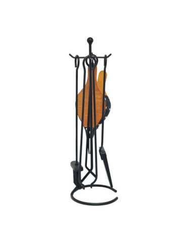 Juego de Chimenea Color Negro 5 Piezas 20,5 x 66 cm EDM