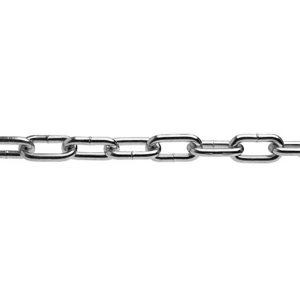 Cadena Eslabones, Modelo DIN 5685, de Acero con Acabado Zincado, Ø7 mm, Caja de 25 m CIRO