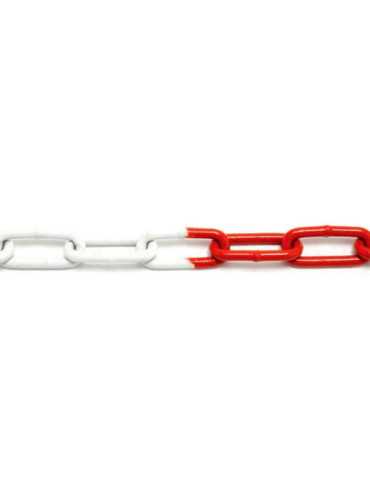 Cadena Eslabones, Modelo DIN 763, de Acero con Acabado Bicolor Roja / Blanca, Ø6 mm, Caja de 30 m CIRO