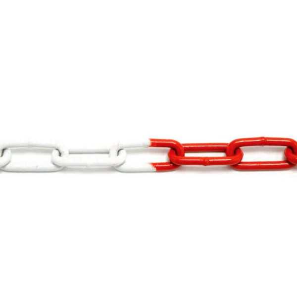 Cadena Eslabones, Modelo DIN 763, de Acero con Acabado Bicolor Roja / Blanca, Ø6 mm, Caja de 30 m CIRO