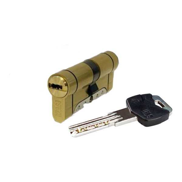 Cilindro Iridium M IRM3030L Latón 60mm (30+30mm) Leva Larga 15mm. con 5 Llaves de Seguridad. IFAM