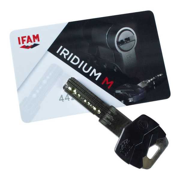 Cilindro Iridium M IRM3030ND Níquel 60mm (30+30mm) Leva Larga 15mm. con 5 Llaves de Seguridad. IFAM