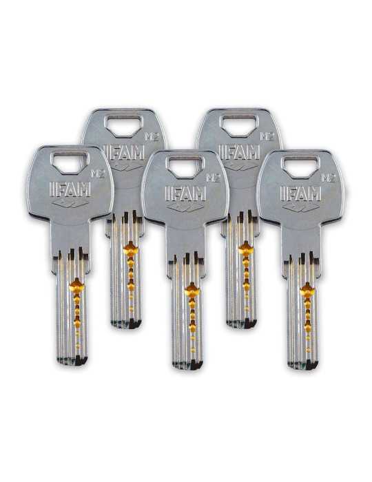 Cerrojo, Seguridad, Sobreponer, Modelo CS88L M50, de Acero con Acabado Latonado, Cilindro de 50 mm IFAM