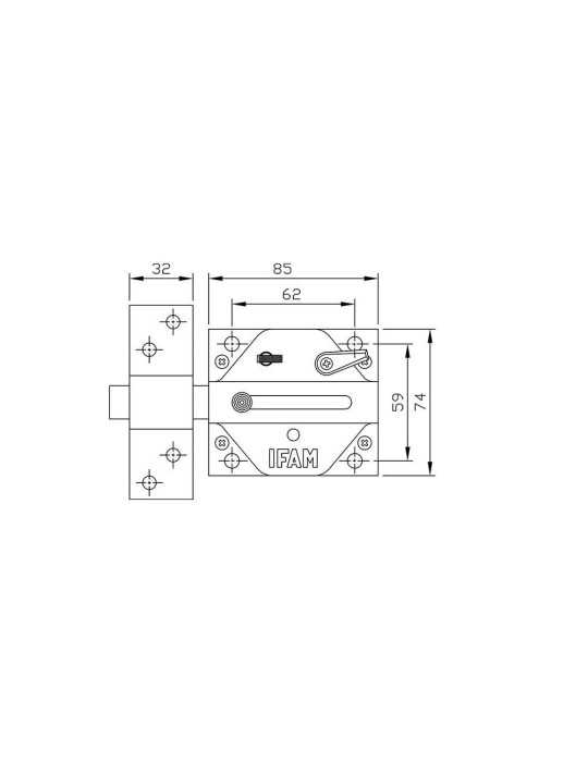 Cerrojo, Seguridad, Sobreponer, Modelo CS88L, de Acero con Acabado Latonado IFAM