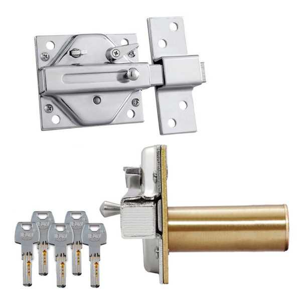 Cerrojo, Seguridad, Sobreponer, Modelo CS88SC M50, de Acero con Cromo Satinado, Cilindro de 50 mm IFAM
