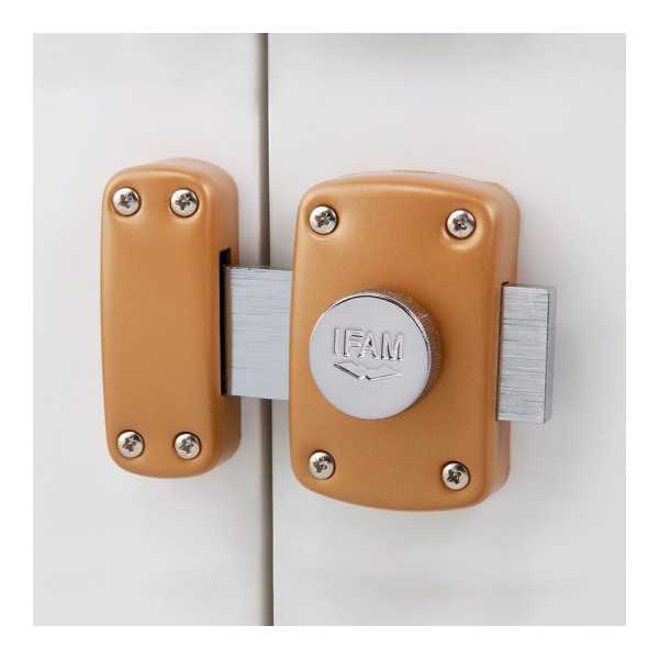 Cerrojo, Seguridad, Sobreponer, Modelo B5/50, Acabado Latonado, con 3 Llaves de Serreta IFAM