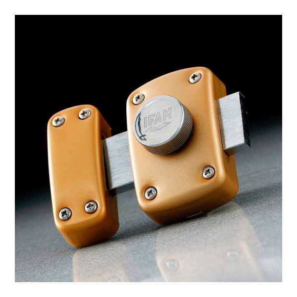 Cerrojo, Seguridad, Sobreponer, Modelo B5/50, Acabado Latonado, con 3 Llaves de Serreta IFAM