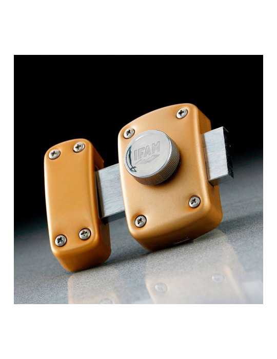 Cerrojo, Seguridad, Sobreponer, Modelo B5/50, Acabado Latonado, con 3 Llaves de Serreta IFAM