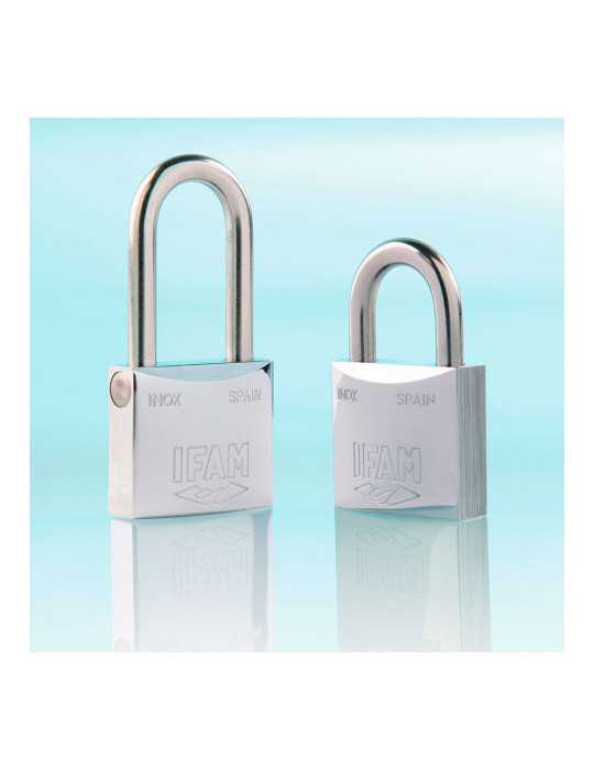 Candado Inoxidable 50AL 50mm con 2 Llaves. Arco Largo. IFAM