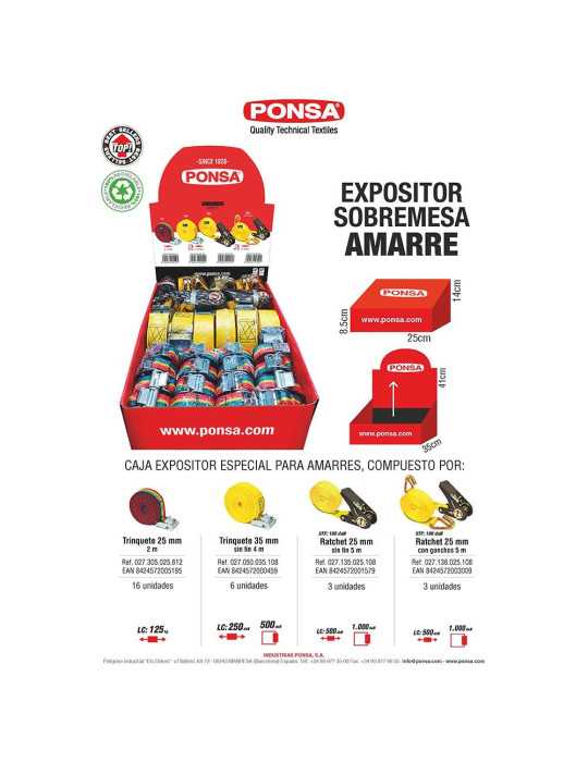 Expositor Sobre Mesa Amarre 027,659,001,001 PONSA