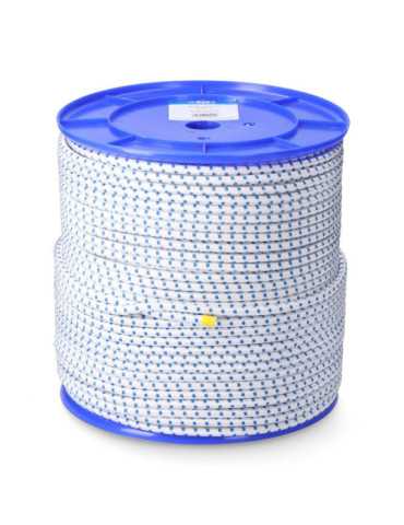Cuerda de Goma Elástica Blanca / Azul Poliéster Calibre 8 mm x 200 m EDM