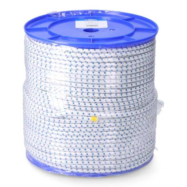 Cuerda de Goma Elástica Blanca / Azul Poliéster Calibre 8 mm x 200 m EDM