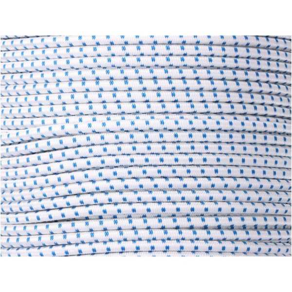 Cuerda de Goma Elástica Blanca / Azul Poliéster Calibre 10 mm x 100 m EDM