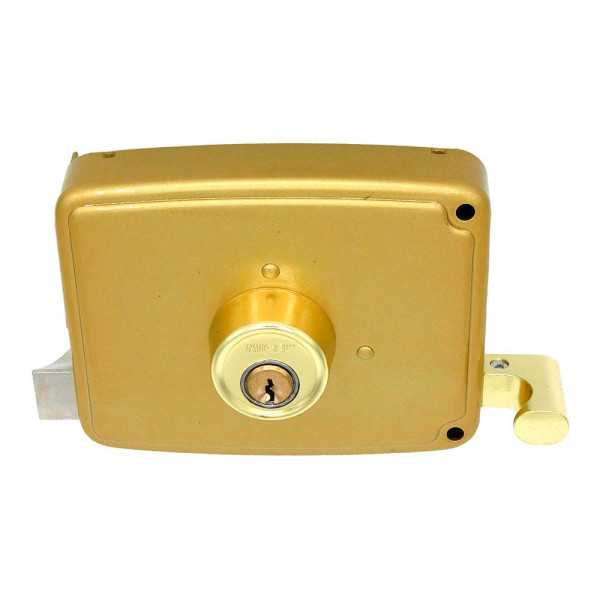 Cerradura, Sobreponer, Modelo CRS02, de Acero con Acabado Oro, 60 x 120 mm, Mano Derecha MICEL