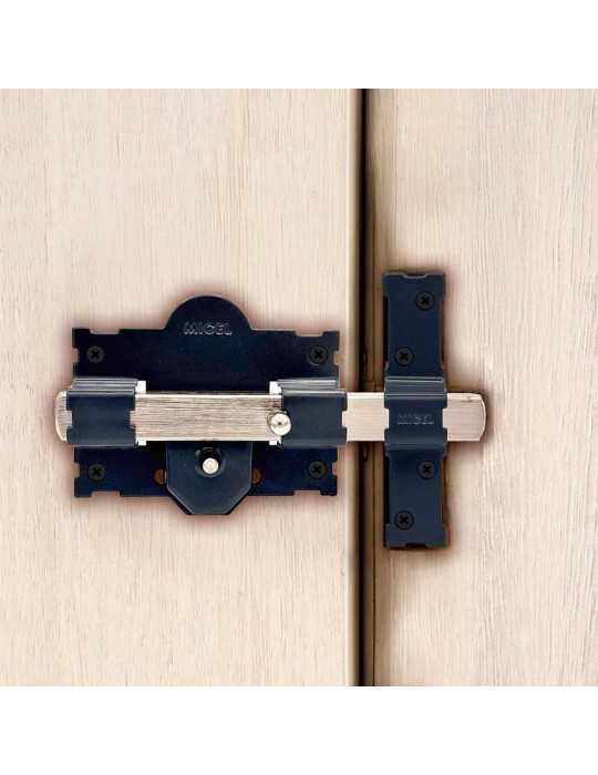 Cerrojo, Seguridad, Sobreponer, Modelo CRR06, de Acero con Acabado Gris, 105B/70 mm, con 3 Llaves Serrata MICEL