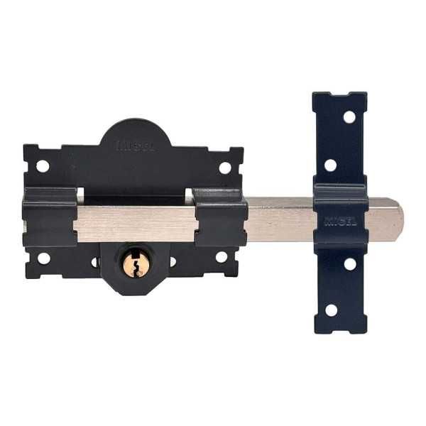 Cerrojo, Seguridad, Sobreponer, Modelo CRR07, de Acero con Acabado Gris, 105L/50 mm, con 3 Llaves Serrata MICEL