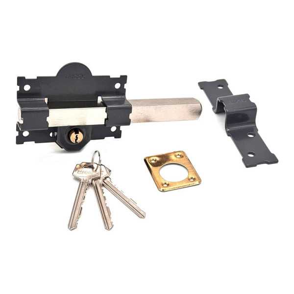 Cerrojo, Seguridad, Sobreponer, Modelo CRR07, de Acero con Acabado Gris, 105L/70 mm, con 3 Llaves Serrata MICEL