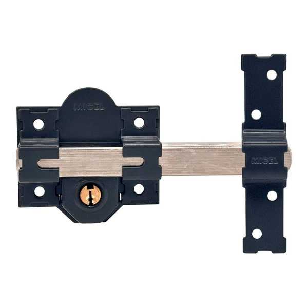 Cerrojo, Seguridad, Sobreponer, Modelo CRR09, de Acero con Acabado Gris, 86L/50 mm, con 3 Llaves Serrata MICEL