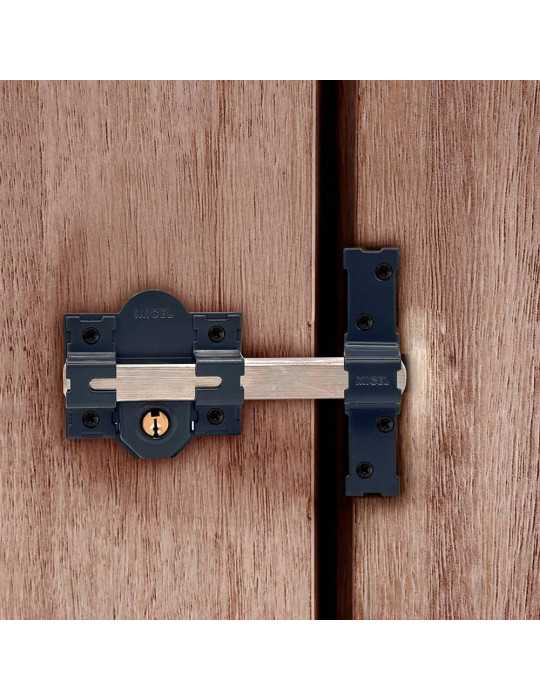Cerrojo, Seguridad, Sobreponer, Modelo CRR09, de Acero con Acabado Gris, 86L/50 mm, con 3 Llaves Serrata MICEL