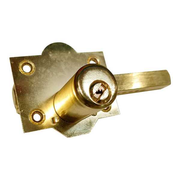 Cerrojo, Seguridad, Sobreponer, Modelo CRR10, de Acero con Acabado Latón Satinado, 86B/50 mm, con 5 Llaves y Cadenilla MICEL