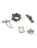 Cerrojo, Seguridad, Sobreponer, Modelo CRR10, de Acero con Acabado Gris, 86B/50 mm, con 5 Llaves y Cadenilla MICEL