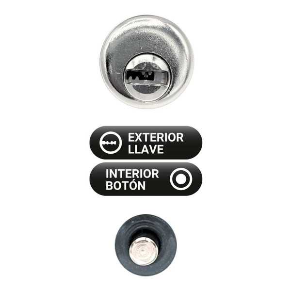 Cerrojo, Seguridad, Sobreponer, Modelo CRR10, de Acero con Acabado Gris, 86B/50 mm, con 5 Llaves y Cadenilla MICEL