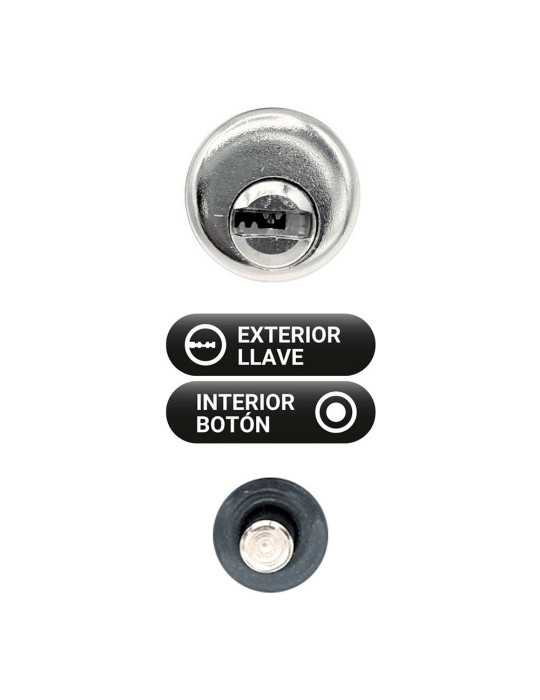 Cerrojo, Seguridad, Sobreponer, Modelo CRR10, de Acero con Acabado Gris, 86B/50 mm, con 5 Llaves y Cadenilla MICEL