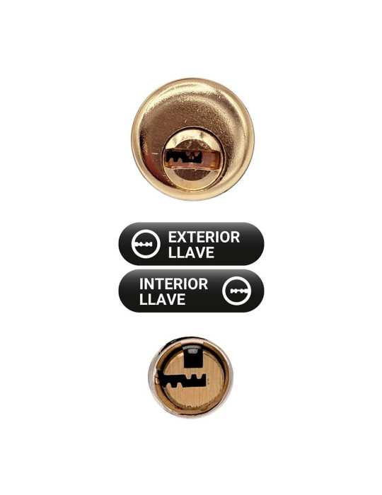 Cerrojo, Seguridad, Sobreponer, Modelo CRR11, de Acero con Acabado Latón Satinado, 86L/50 mm, con 5 Llaves y Cadenilla MICEL