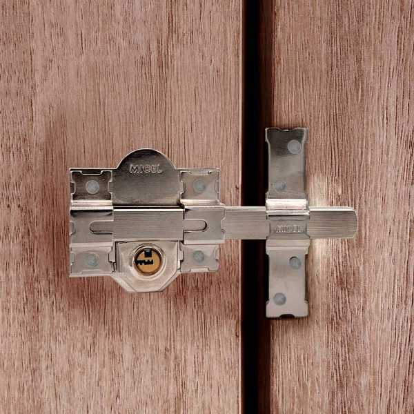 Cerrojo, Seguridad, Sobreponer, Modelo CRR11, de Acero con Acabado Níquel, 86L/50 mm, con 5 Llaves y Cadenilla MICEL