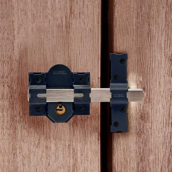 Cerrojo, Seguridad, Sobreponer, Modelo CRR11, de Acero con Acabado Gris, 86L/50 mm, con 5 Llaves y Cadenilla MICEL
