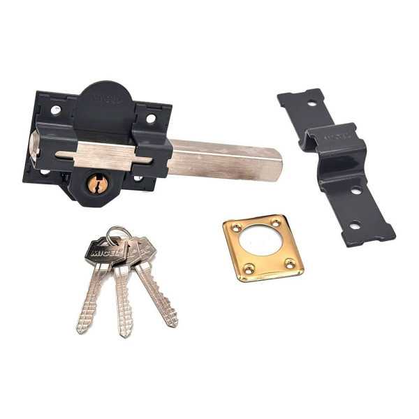 Cerrojo, Seguridad, Sobreponer, Modelo CRR13, de Acero con Acabado Gris, 86L/50 mm, con 3 Llaves Serrata MICEL