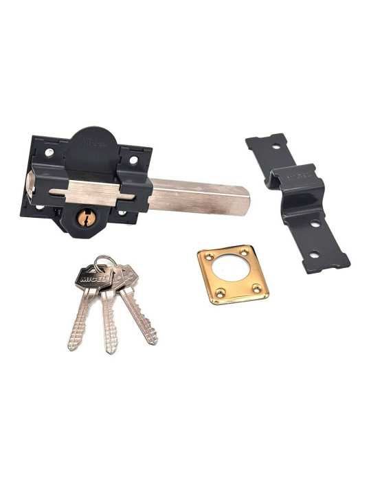Cerrojo, Seguridad, Sobreponer, Modelo CRR13, de Acero con Acabado Gris, 86L/50 mm, con 3 Llaves Serrata MICEL