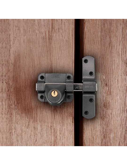Cerrojo, Seguridad, Sobreponer, Modelo CRR14, de Acero con Acabado Gris, 86L/50 mm, con 3 Llaves Serrata MICEL