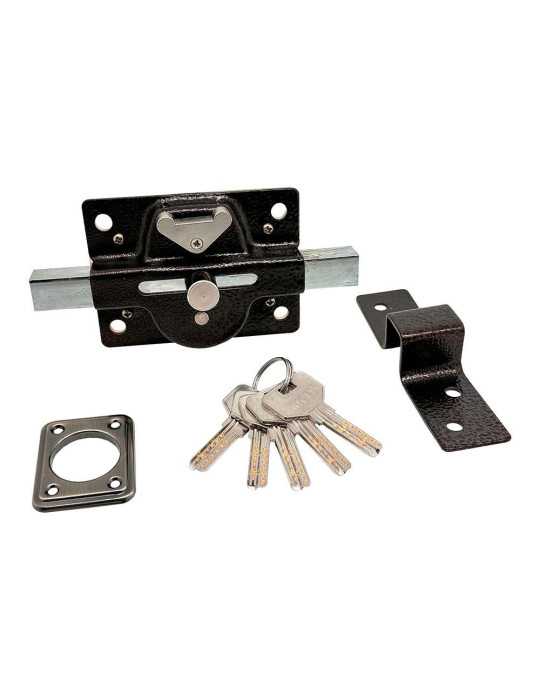 Cerrojo, Seguridad, Sobreponer, Modelo CRR02, de Acero con Acabado Marrón MICEL