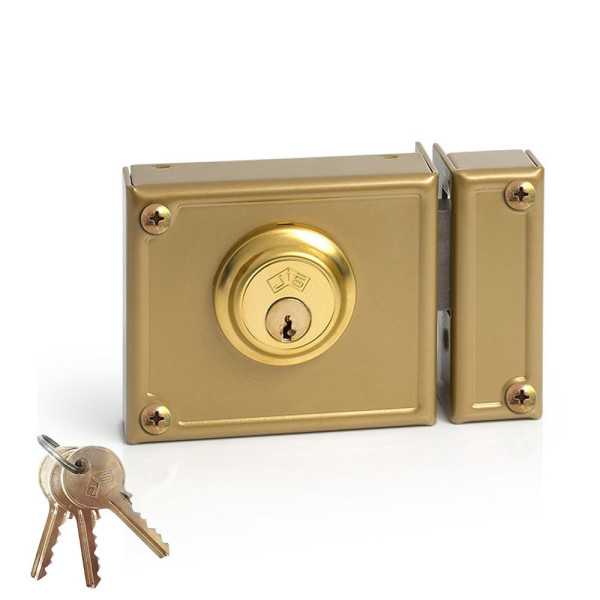 Cerradura, Sobreponer, Modelo 11-10D, Solo Llave, Caja 100 mm, Cilindro 52 mm, Mano Derecha JIS