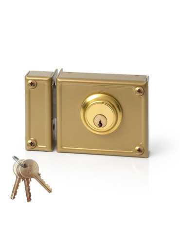 Cerradura, Sobreponer, Modelo 11-10I, Solo Llave, Caja 100 mm, Cilindro 52 mm, Mano Izquierda JIS