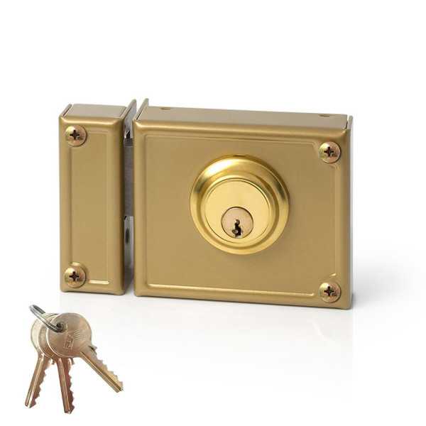 Cerradura, Sobreponer, Modelo 11-10I, Solo Llave, Caja 100 mm, Cilindro 52 mm, Mano Izquierda JIS