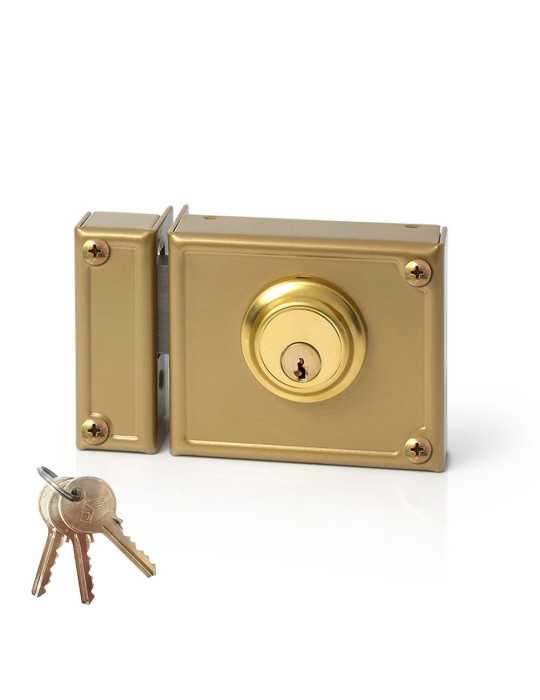 Cerradura, Sobreponer, Modelo 11-10I, Solo Llave, Caja 100 mm, Cilindro 52 mm, Mano Izquierda JIS