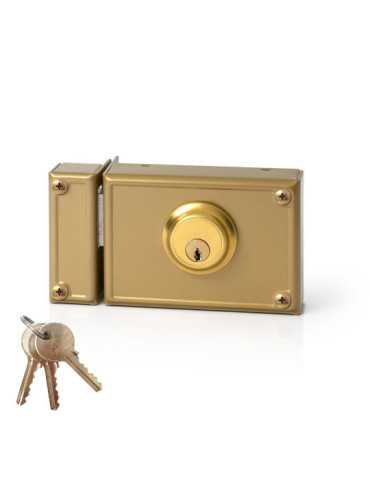 Cerradura, Sobreponer, Modelo 11-12I, Solo Llave, Caja 120 mm, Cilindro 52 mm, Mano Izquierda JIS