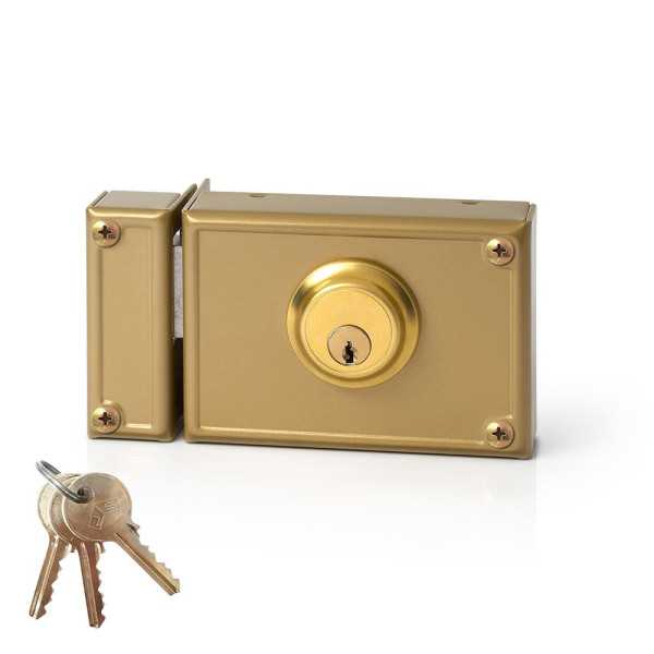 Cerradura, Sobreponer, Modelo 11-12I, Solo Llave, Caja 120 mm, Cilindro 52 mm, Mano Izquierda JIS
