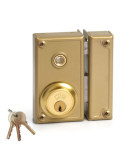 Cerradura, Sobreponer, Modelo 35-6D, Golpe y Llave, con Manilla, Caja 60 mm, Cilindro 52 mm, Mano Derecho JIS