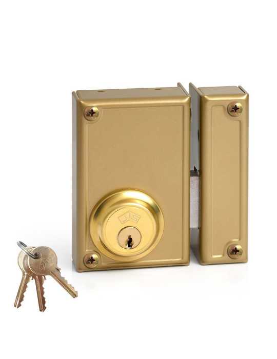 Cerradura, Sobreponer, Modelo 33-7D, Solo Llave, Caja 70 mm, Cilindro 52 mm, Mano Derecha JIS
