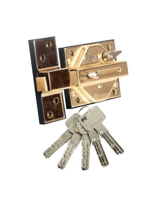 Cerrojo Alta Seguridad 7930R Acabado Hierro Latonado 97930RHL LINCE