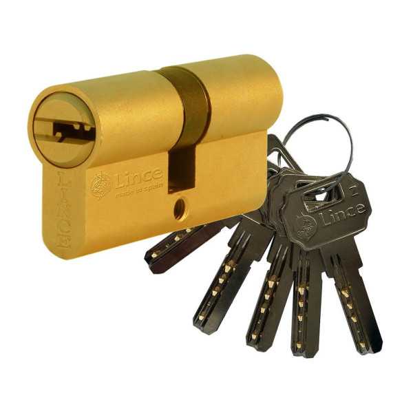 Cilindro de Seguridad Multipunto Serie C2, Leva Larga, 32+32mm, Laton 9C253232L LINCE