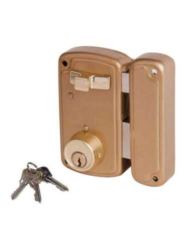 Cerradura, Sobreponer, Modelo 4056AHB075D, con Picaporte, Palanca y Cerradura de 1 Punto, Mano Derecha UCEM