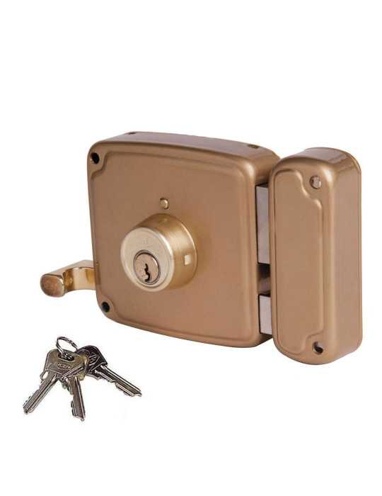 Cerradura, Sobreponer, Modelo 4125HB100D, con Pestillo y Llave de 1 Punto, Mano Derecha UCEM