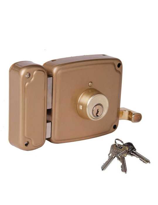 Cerradura, Sobreponer, Modelo 4125HB100I, con Pestillo y Llave de 1 Punto, Mano Izquierda UCEM